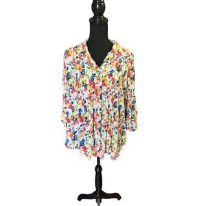 Woman Within Rayon 7-Day Pintucked Tunic Blouse – Flowy & Comfy